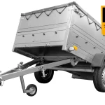 Anhänger kippbar GARDEN TRAILER 201 KIPP mit zusätzlichen Bordwänden, Stützrad und Flachplane